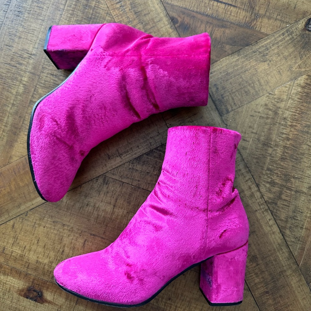 Balenciaga Pink Velvet Sock Boots